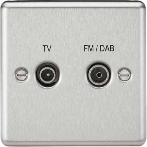 Diplex TV & FM Dab Outlet - Brushed Chrome