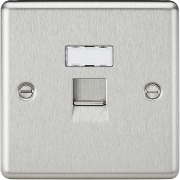 RJ45 Network Outlet - Brushed Chrome