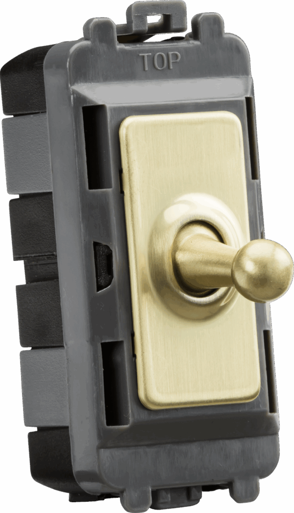 20AX 1G DP Toggle switch - brushed brass
