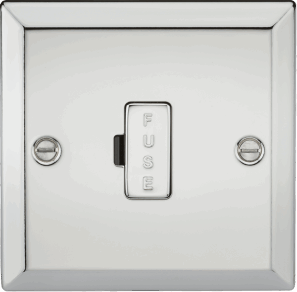 13A Fused Spur Unit - Bevelled Edge Polished Chrome