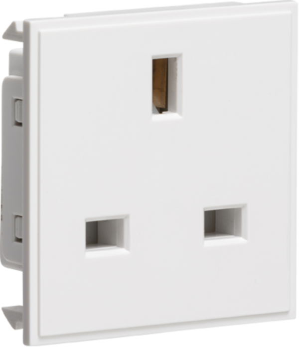 13A 1G unswitched socket module 50 x 50mm - white