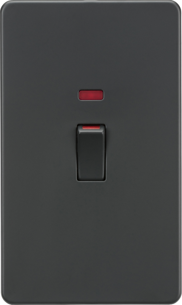 45A DP Switch with Neon (2G size) - Anthracite