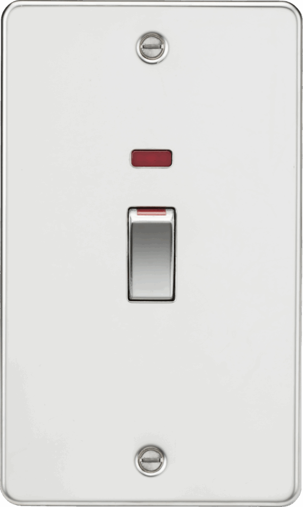 45A DP Switch with Neon (2G size) - Polished Chrome