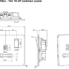13A 1G DP Switched Socket - Brushed Chrome with Black Insert - Image 2