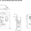13A 1G SP Switched Socket with Dual USB A+A (5V DC 2.1A shared) - Matt Black with Chrome Rocker - Image 2