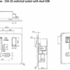 13A 1G SP Switched Socket with Dual USB A+A (5V DC 2.1A shared) - Polished Chrome with White Insert - Image 2