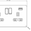 13A 2G DP Switched Socket with Dual USB A+C 20V DC 2.25A (Max. 45W) - Anthracite with Black Insert - Image 2