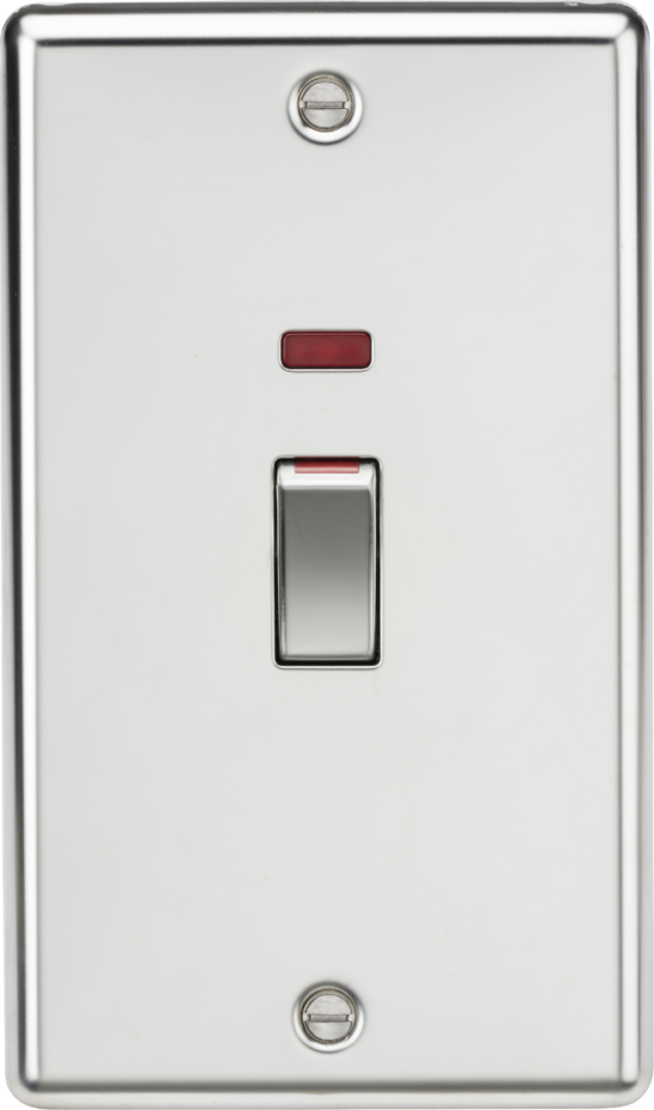 45A DP Switch with Neon (2G size) - Polished Chrome