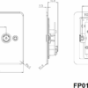 TV and SAT TV Outlet (isolated) - Polished Chrome - Image 2