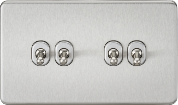 10AX 4G 2-way Toggle Switch - Brushed Chrome