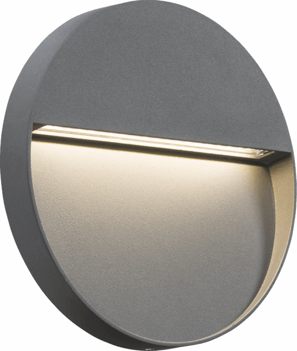 230V IP44 5W LED Round Wall/Guide Light - Grey