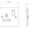 13A 1G DP Switched Socket - Pearl with White Insert - Image 2