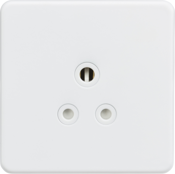 5A Unswitched Round Socket - Matt White