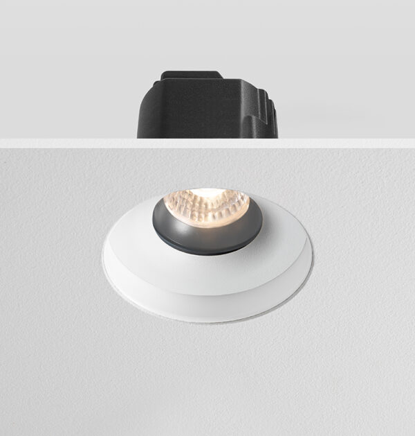 ARC Trimless - Downlight White on Black 0-10v & DALI 12W