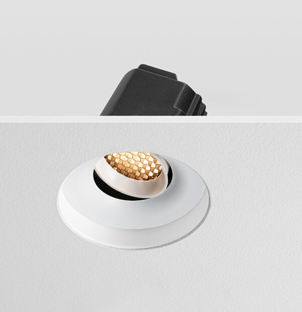 ARC Tilt Honeycomb - Plaster In Anti-Glare Downlight Fire Rated Adjustable Downlight in White with White Baffle 10W & 12W