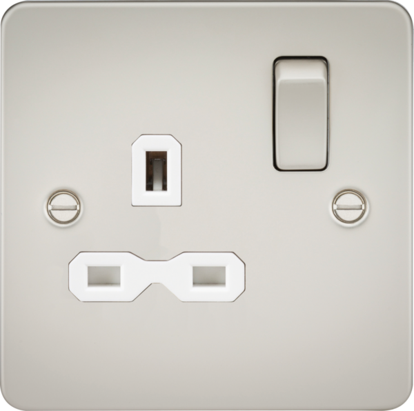 13A 1G DP Switched Socket - Pearl with White Insert