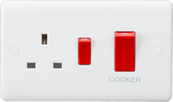 45A DP Switch & 13A Socket - Red Rocker
