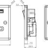 13A 2G SP Switched Socket with dual USB C+A 5V DC 4.0A [shared] - Polished Chrome with black insert - Image 2