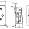 13A 2G SP Switched Socket with Dual USB A+C (5V DC 4.0A shared) - Polished Chrome with Black Insert - Image 2
