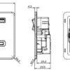 13A 2G SP Switched Socket with Dual USB A+C (5V DC 4.0A shared) - Brushed Chrome with Black Insert - Image 2