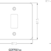 Flat plate 1G grid faceplate - polished chrome - Image 2