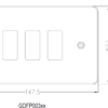Flat plate 3G grid faceplate - polished chrome - Image 2
