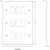 Flat plate 9G grid faceplate - polished chrome - Image 2