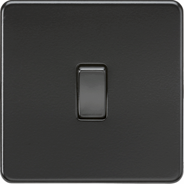 10AX 1G 2-way Switch - Matt Black with black rocker