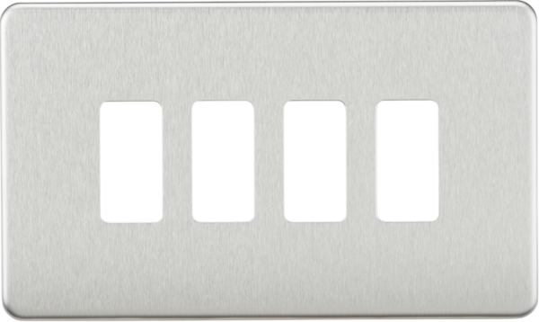 Screwless 4G grid faceplate - brushed chrome
