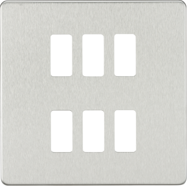 Screwless 6G grid faceplate - brushed chrome