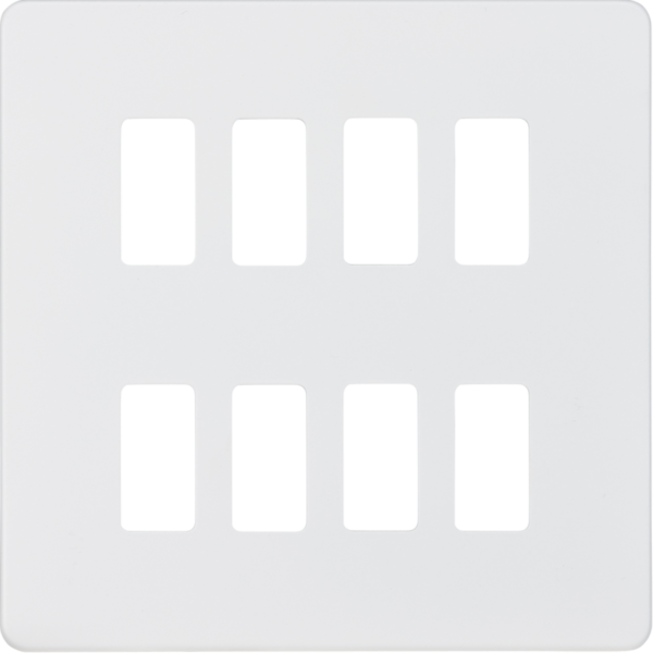 Screwless 8G grid faceplate - matt white