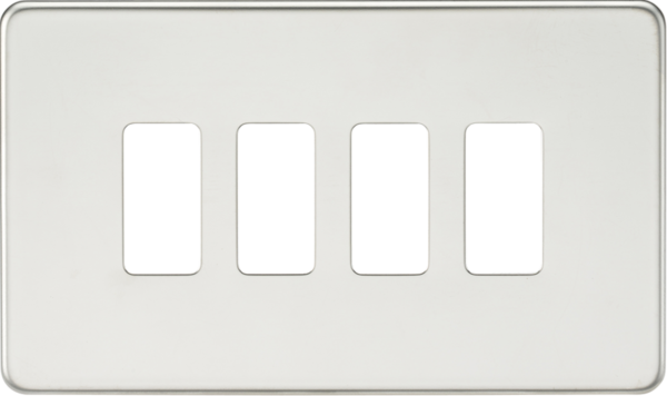 Screwless 4G grid faceplate - polished chrome