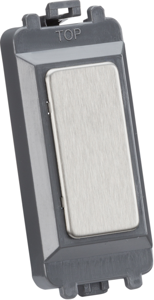 Blank grid module - brushed chrome