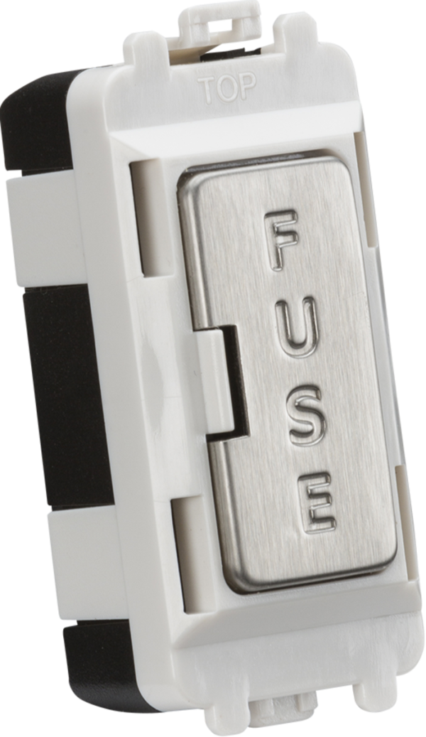 13A fused module - brushed chrome