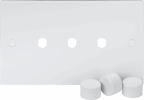3G Dimmer Plate with Matching Dimmer Caps
