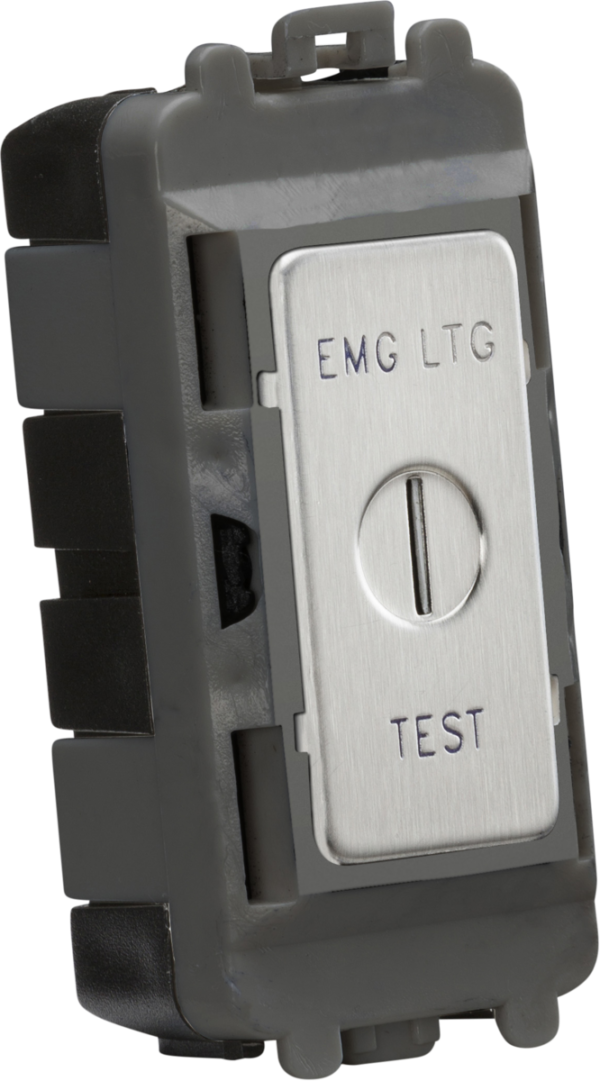 20AX 2 way SP key module (marked EMG LTG TEST) - brushed chrome