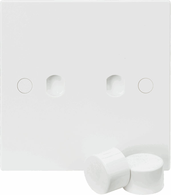 2G Dimmer  Plate with 2 Matching Dimmer Caps