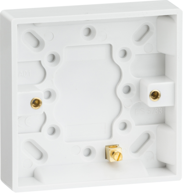 Single 16mm Pattress Box with Earth Terminal