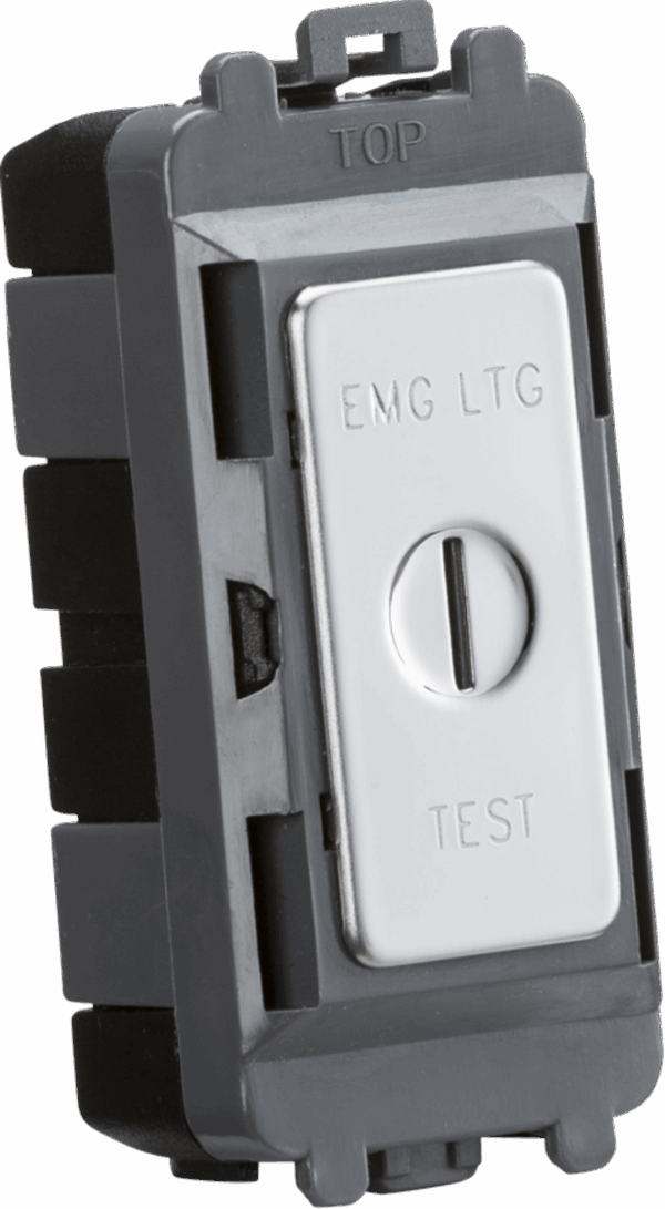 20AX DP key module (marked EMG LTG TEST) - polished chrome