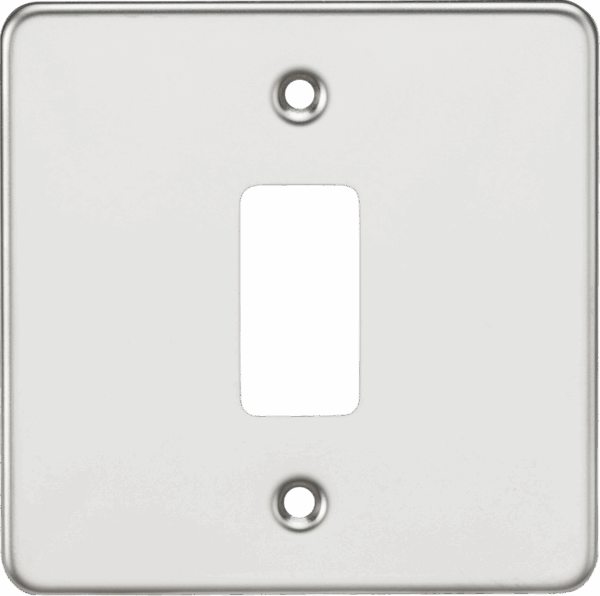 Flat plate 1G grid faceplate - polished chrome