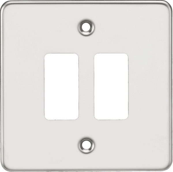 Flat plate 2G grid faceplate - polished chrome