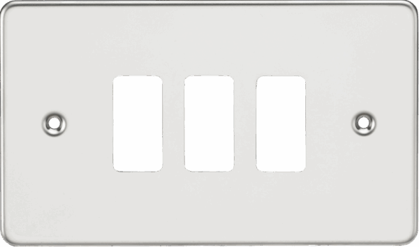 Flat plate 3G grid faceplate - polished chrome