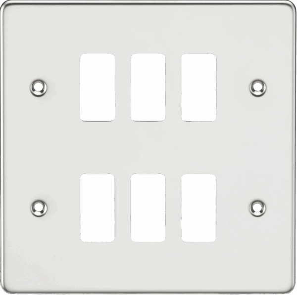Flat plate 6G grid faceplate - polished chrome