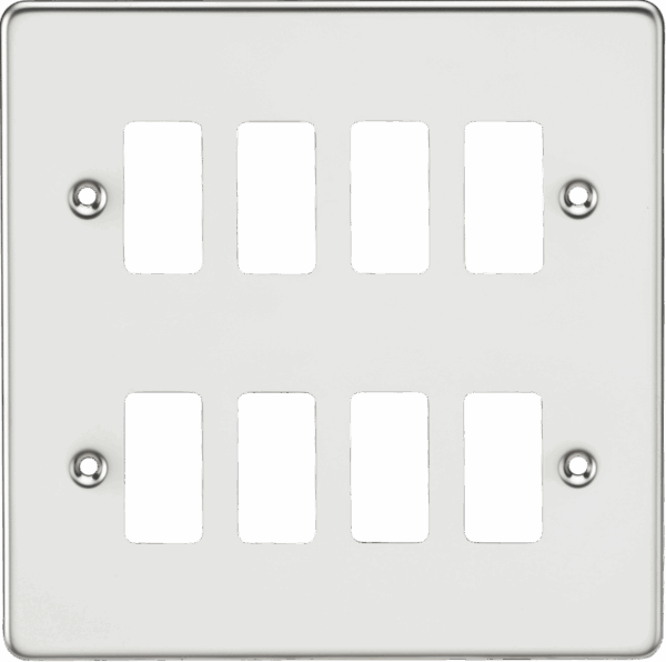 Flat plate 8G grid faceplate - polished chrome