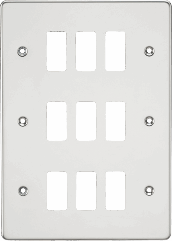 Flat plate 9G grid faceplate - polished chrome