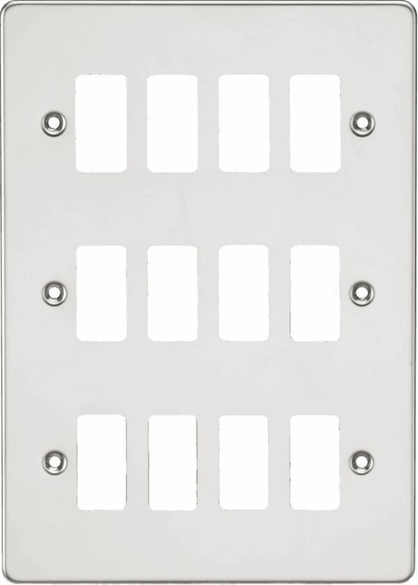Flat plate 12G grid faceplate - polished chrome