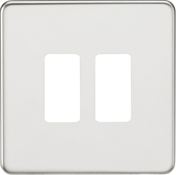 Screwless 2G grid faceplate - polished chrome