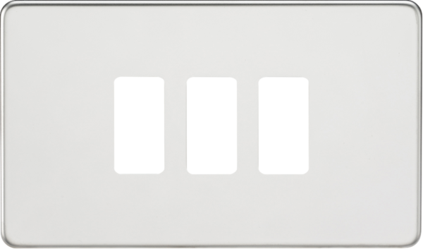 Screwless 3G grid faceplate - polished chrome