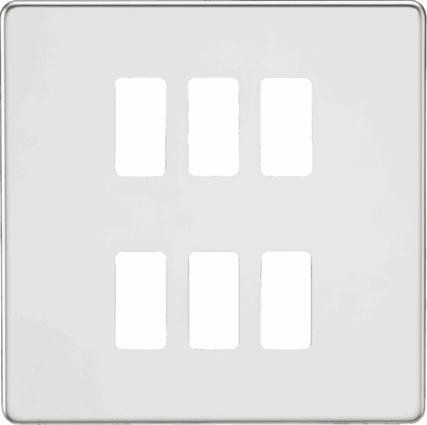 Screwless 6G grid faceplate - polished chrome