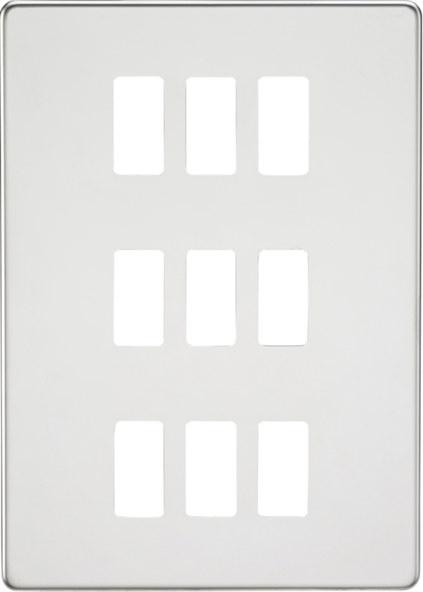 Screwless 9G grid faceplate - polished chrome